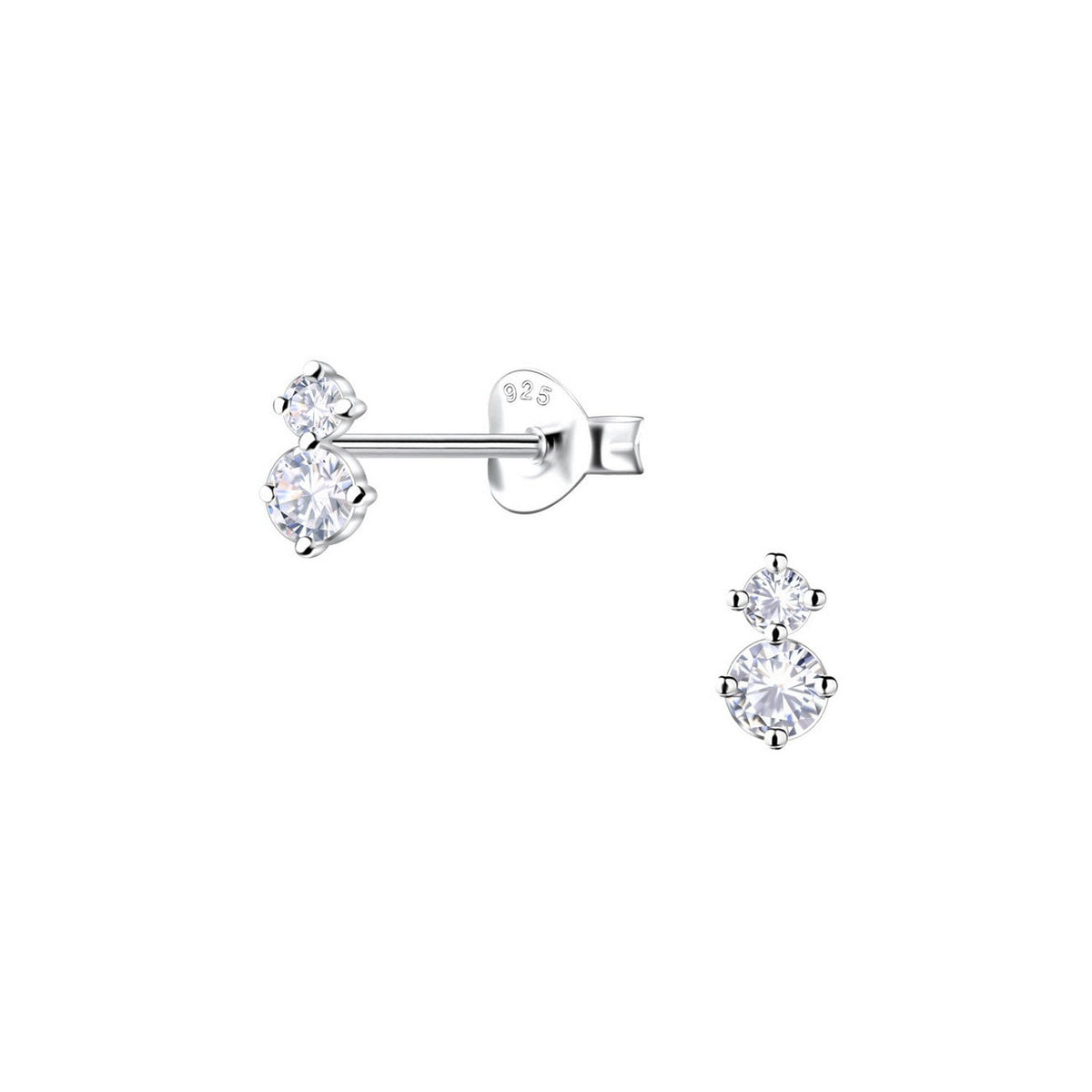 Dew Double CZ Stud Earrings