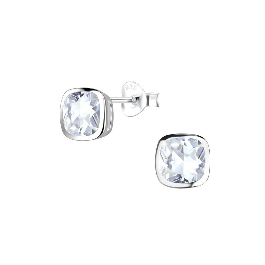 Dew Cushion Zirconia Stud Earrings 38743CZ