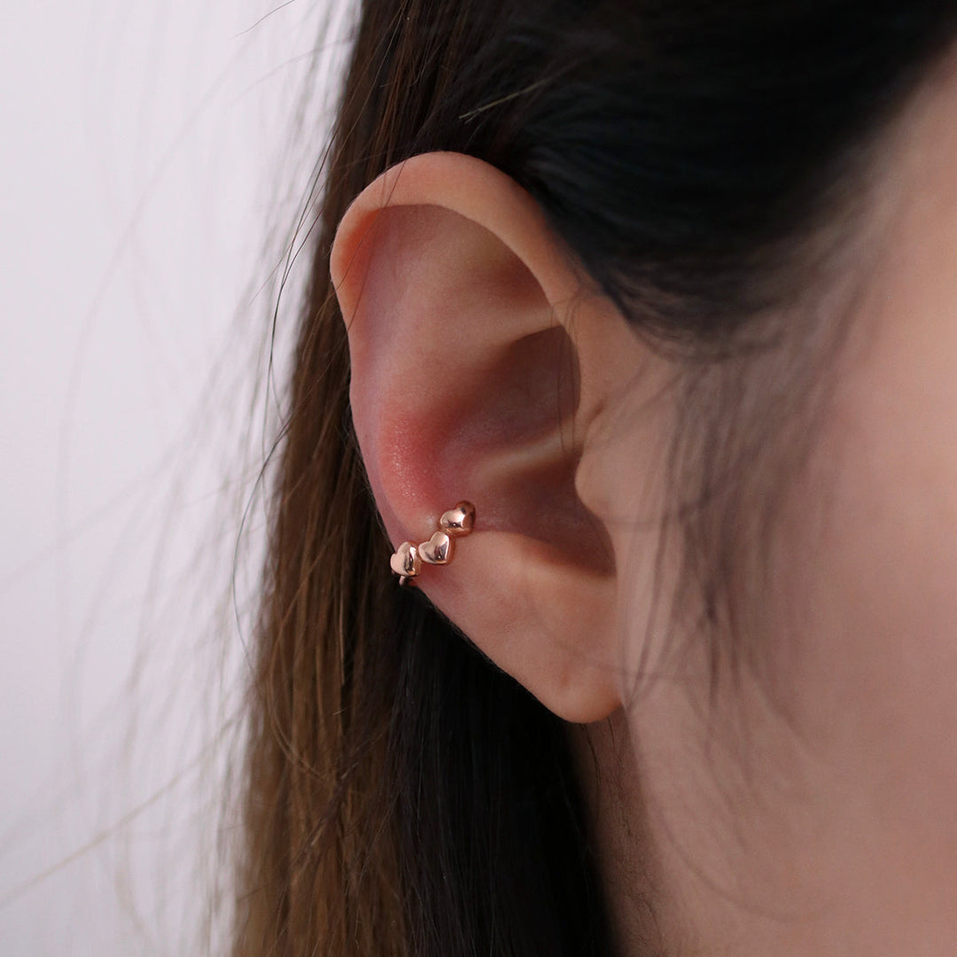 Triple Heart Ear Cuff-3