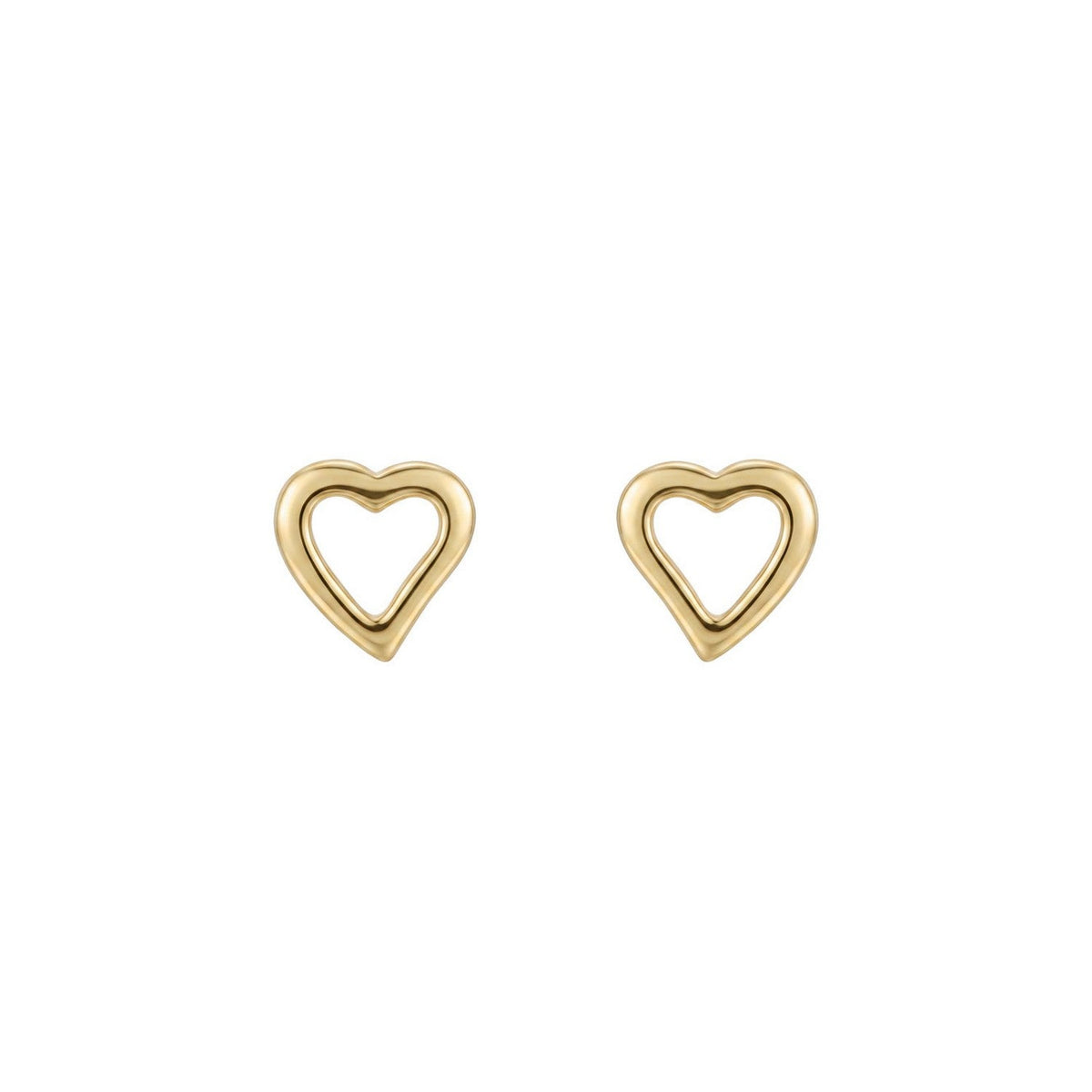 Dew Gold Plated Open Heart Stud Earrings