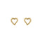 Dew Gold Plated Open Heart Stud Earrings