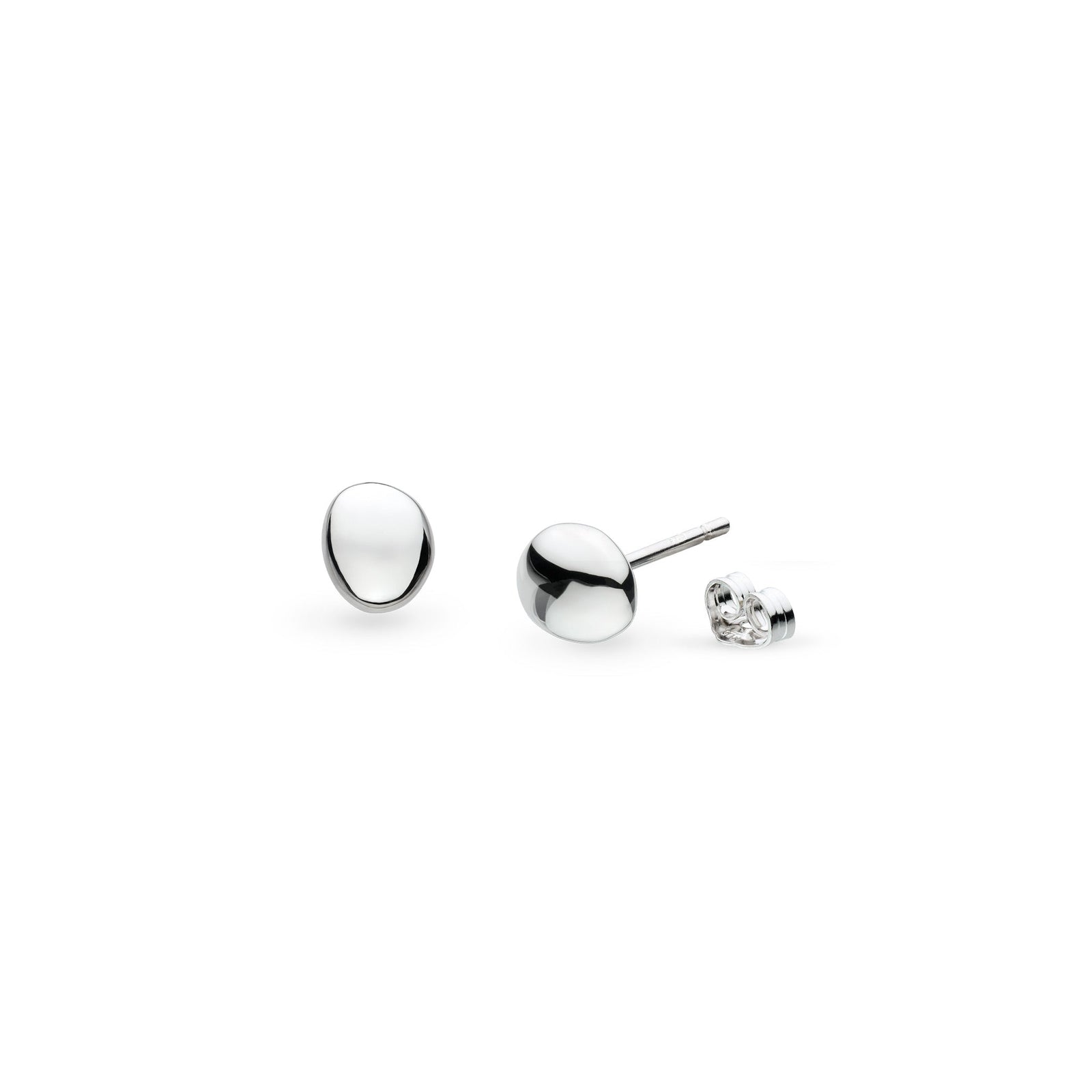 Kit Heath Coast Tumble Rhodium Plated Domed Stud Earrings 40195RP