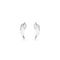 Silver feather-shaped earrings on a white background