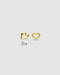 Kit Heath Love Silver Heart Golden Fine Outline Gold Plated Two-Tone Stud Earrings 40530GRP
