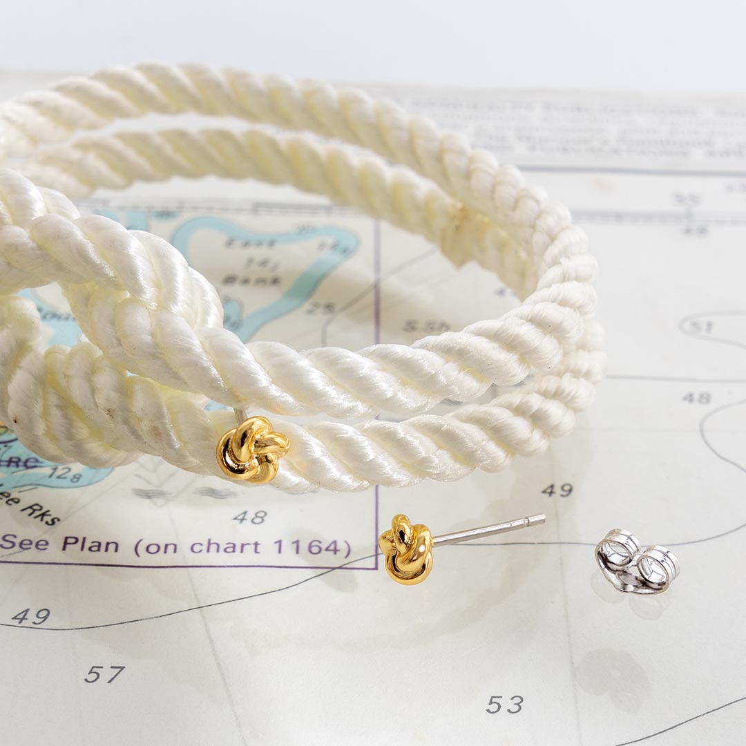 Kit Heath Marina Tide Knot Golden Gold Plated Stud Earrings 41060GRP