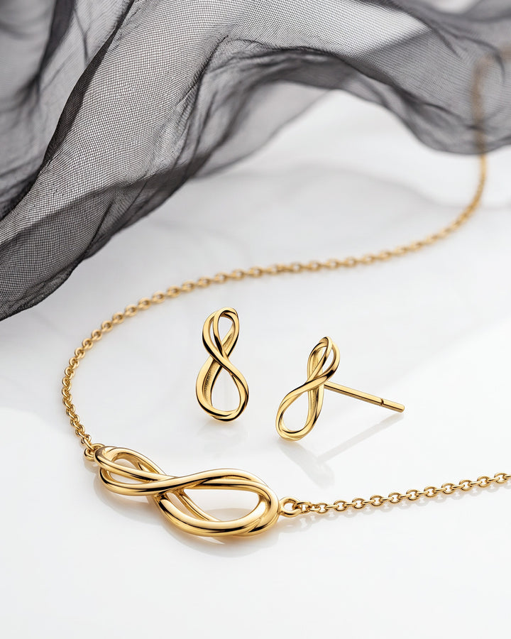 Kit Heath Infinity Mini Golden Gold Plated Stud Earrings 41160GD