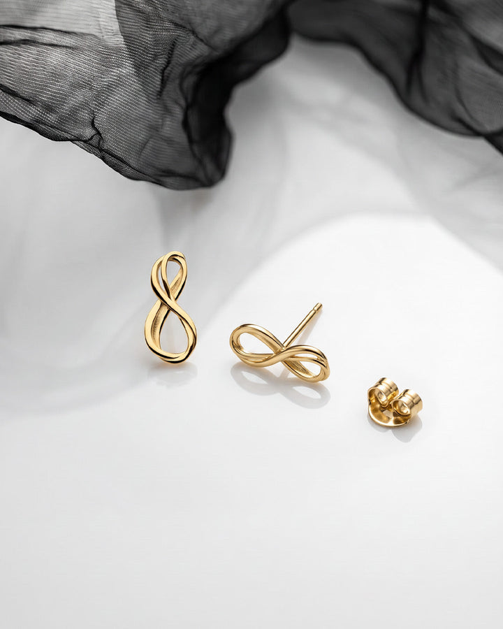Kit Heath Infinity Mini Golden Gold Plated Stud Earrings 41160GD