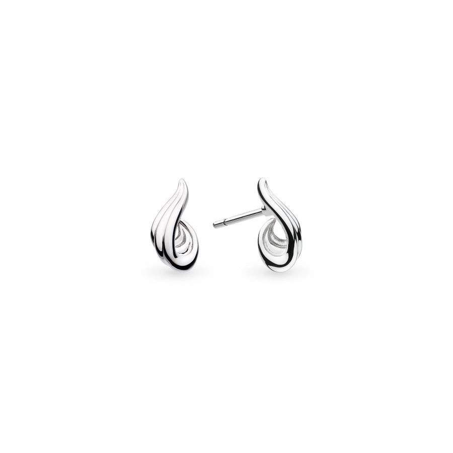 Kit Heath Océane Shell Wave Rhodium Plated Stud Earrings 41211RP