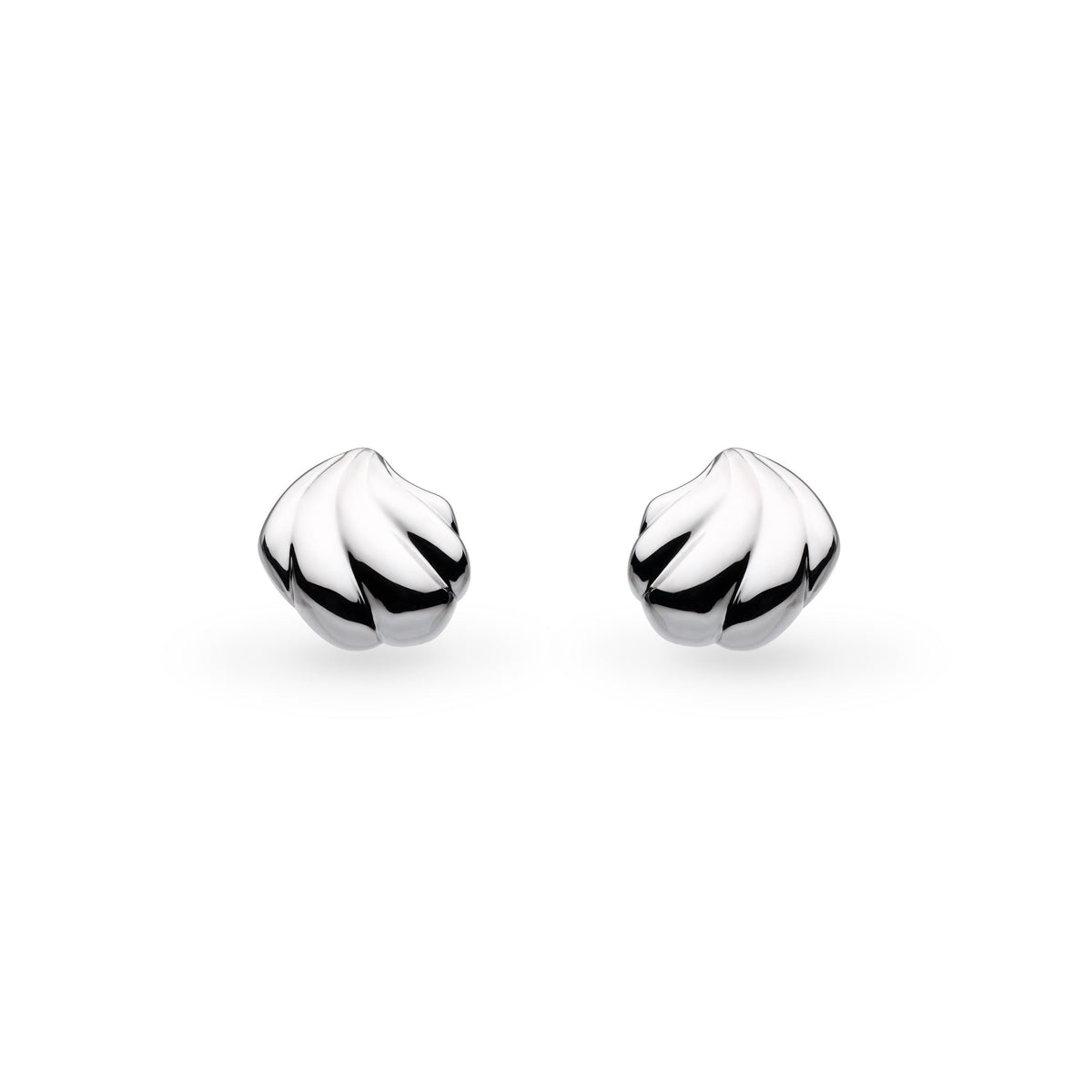 Kit Heath Océane Shell Echo Rhodium Plated Rounded Stud Earrings 41213RP