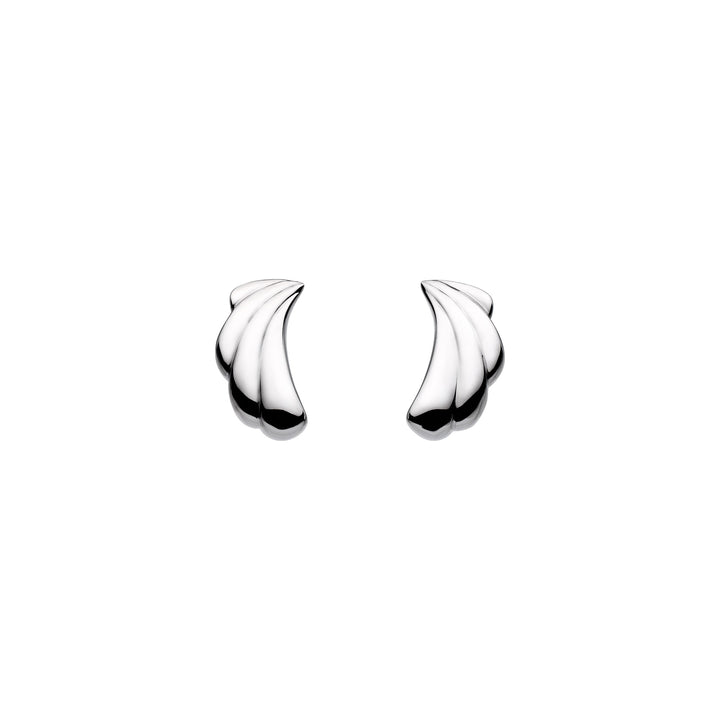 Kit Heath Océane Shell Echo Rhodium Plated Stud Earrings 41214RP