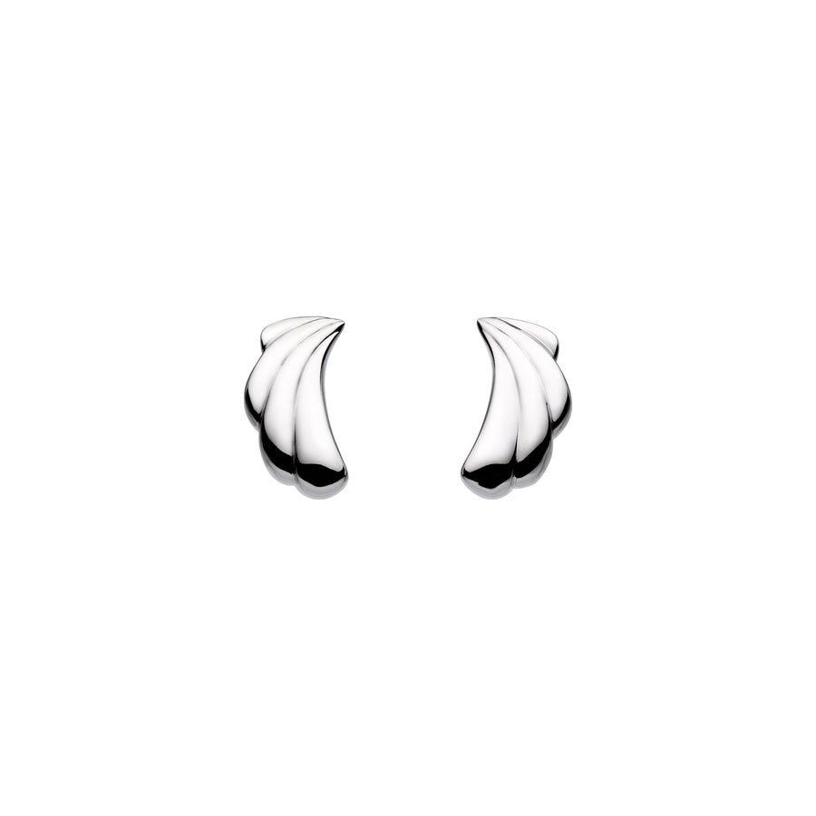 Kit Heath Océane Shell Echo Rhodium Plated Stud Earrings 41214RP