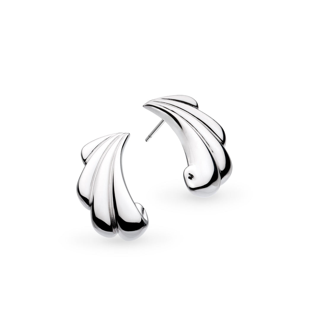Kit Heath Océane Shell Echo Rhodium Plated Grande Stud Earrings 41215RP