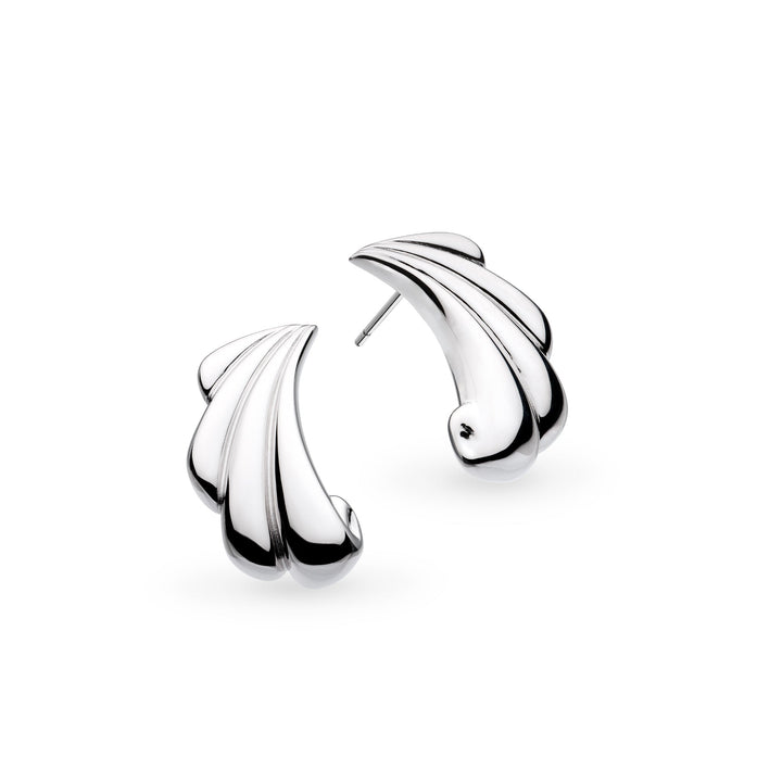 Kit Heath Océane Shell Echo Rhodium Plated Grande Stud Earrings 41215RP