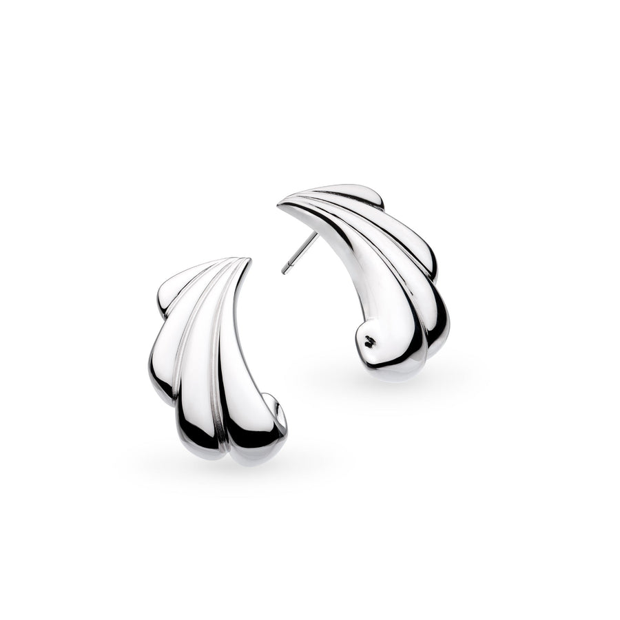 Kit Heath Océane Shell Echo Rhodium Plated Grande Stud Earrings 41215RP