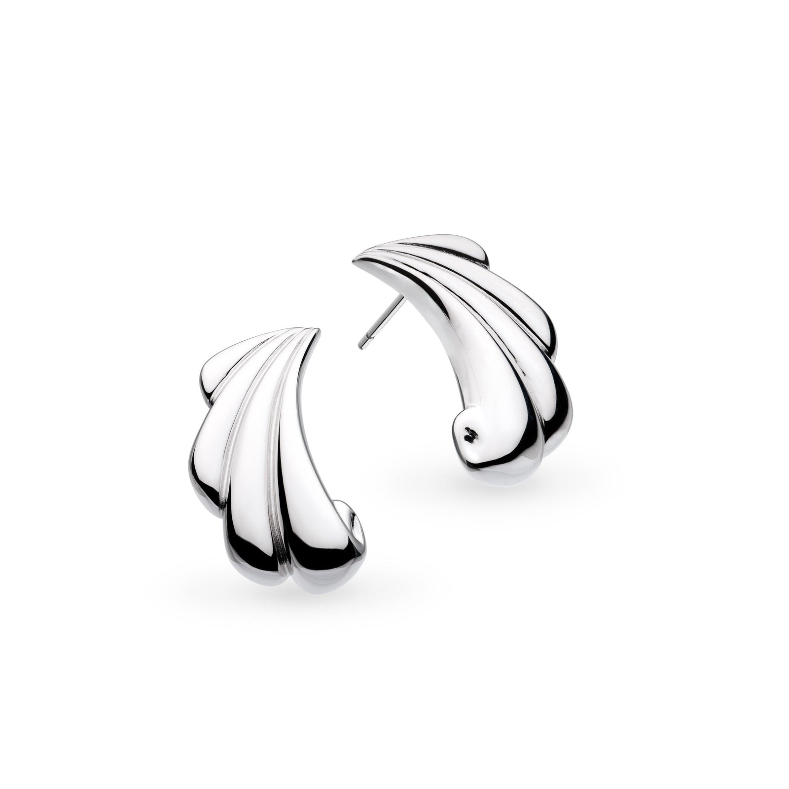 Kit Heath Océane Shell Echo Rhodium Plated Grande Stud Earrings 41215RP