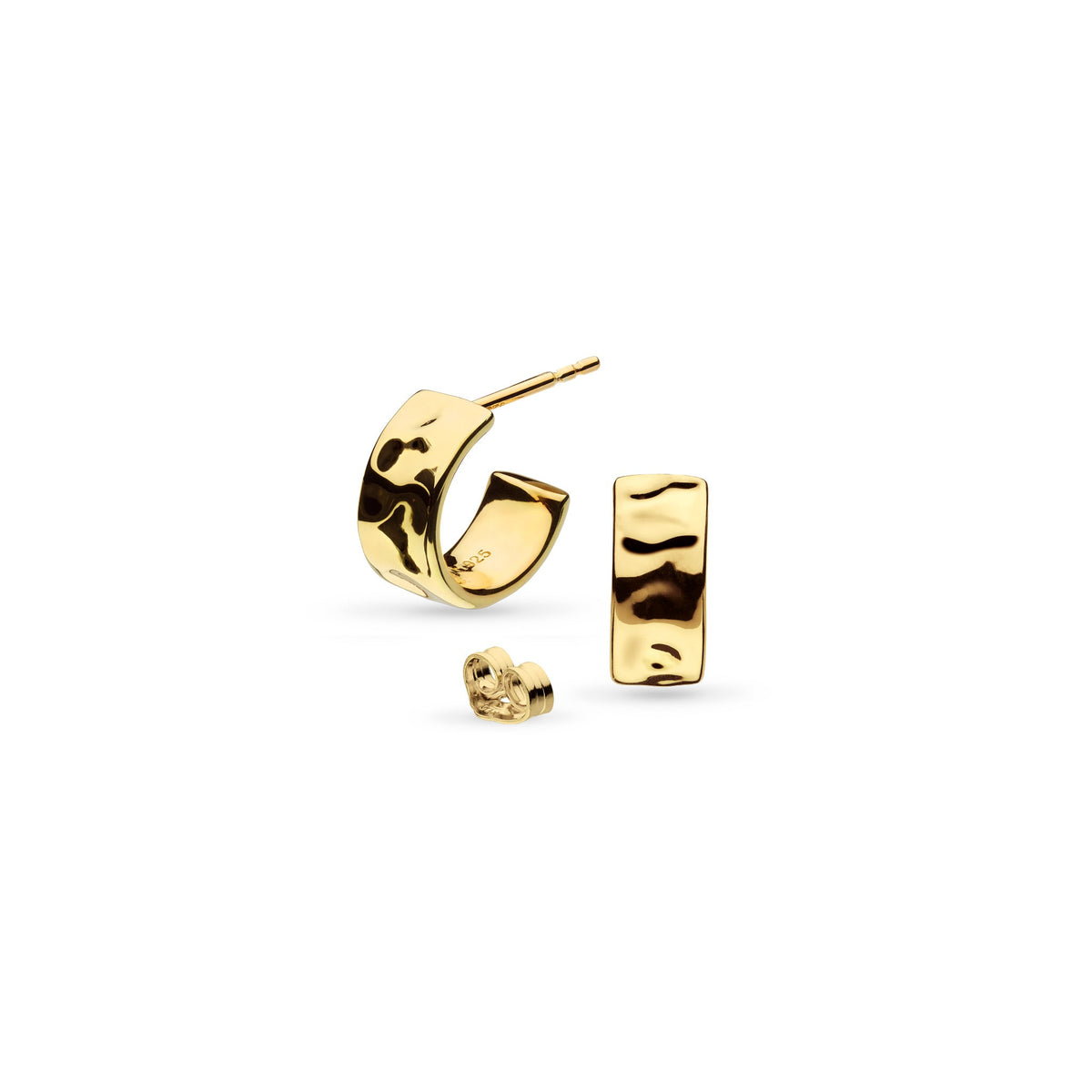 Kit Heath Mirage Reflect Golden Gold Plated Semi Hoop Stud Earrings 41222GD