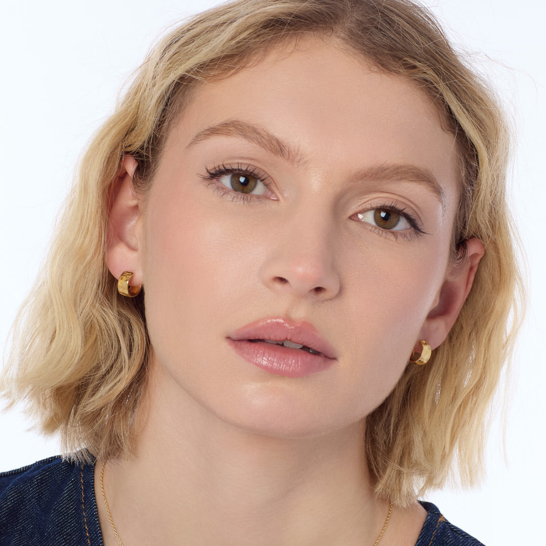 Kit Heath Mirage Reflect Golden Gold Plated Semi Hoop Stud Earrings 41222GD