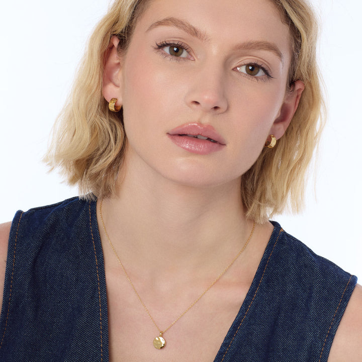 Kit Heath Mirage Reflect Golden Gold Plated Semi Hoop Stud Earrings 41222GD