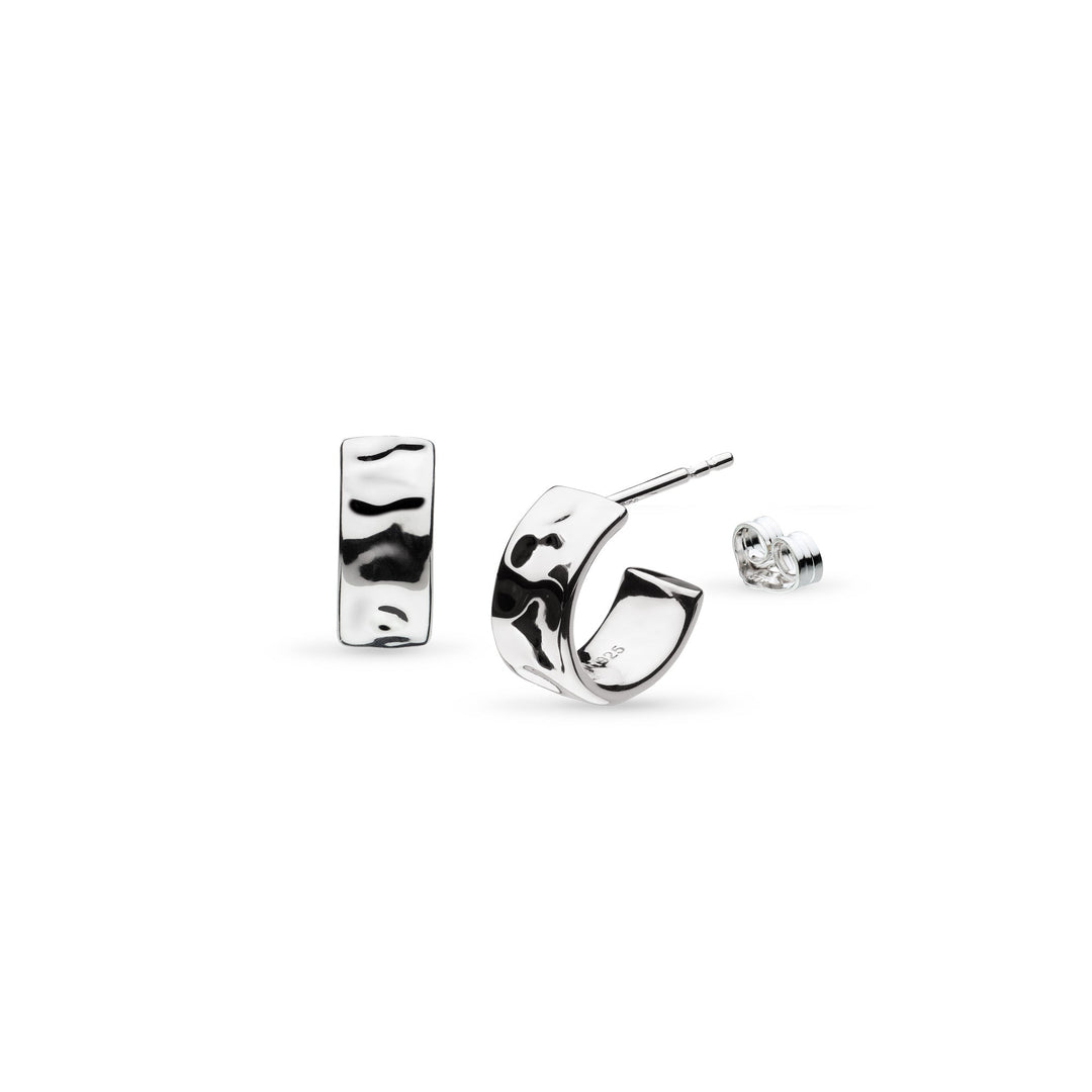 Kit Heath Mirage Reflect Rhodium Plated Semi Hoop Stud Earrings 41222RP