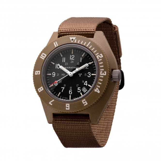 41mm Desert Tan Pilot's Navigator Date Ballistic Nylon WatchMarathon WatchesWW194013DT - 0102