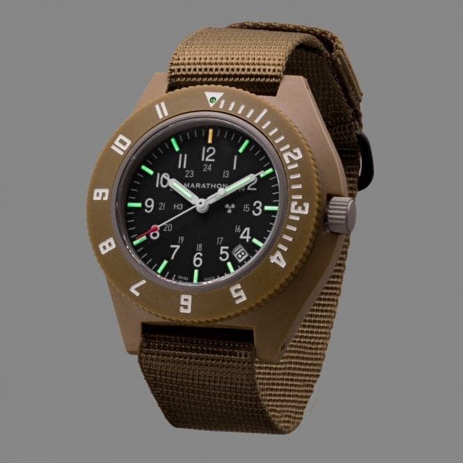 41mm Desert Tan Pilot's Navigator Date Ballistic Nylon WatchMarathon WatchesWW194013DT - 0102