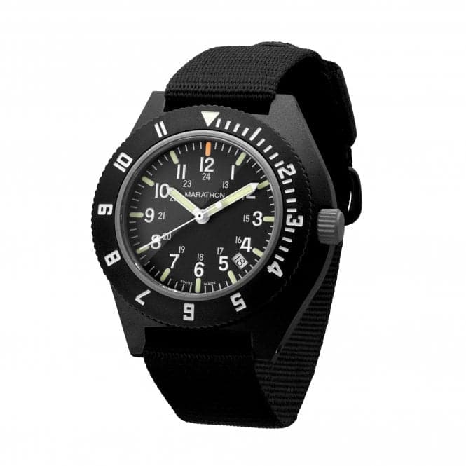 41mm MaraGlo Black Navigator w Date (NAV - DM) Ballistic Nylon WatchMarathon WatchesWW194013BK - 2101