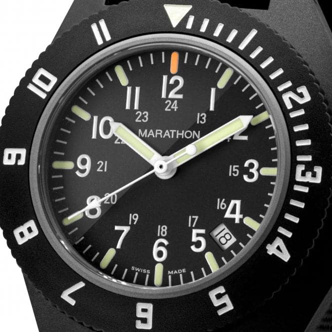 41mm MaraGlo Black Navigator w Date (NAV - DM) Ballistic Nylon WatchMarathon WatchesWW194013BK - 2101