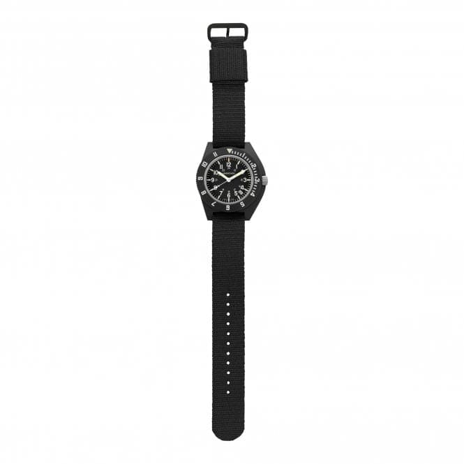 41mm MaraGlo Black Navigator w Date (NAV - DM) Ballistic Nylon WatchMarathon WatchesWW194013BK - 2101