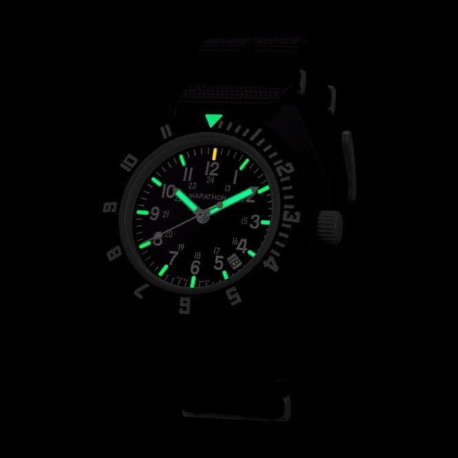 41mm MaraGlo Black Navigator w Date (NAV - DM) Nylon DEFSTAN WatchMarathon WatchesWW194013BK - 2102