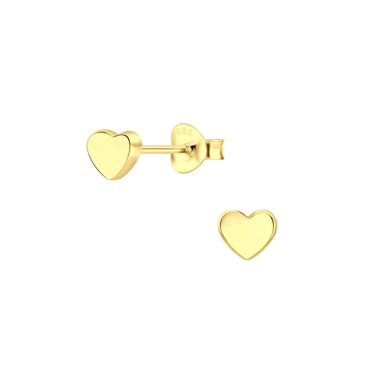 Dew Gold Plated Love Heart Stud Earrings