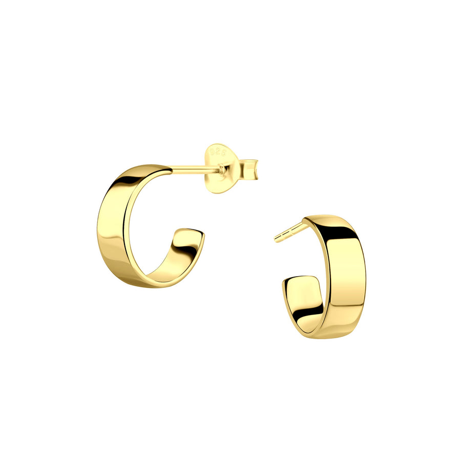 Dew Gold Plated 11mm Chunky Stud Hoop Earrings 44399GD