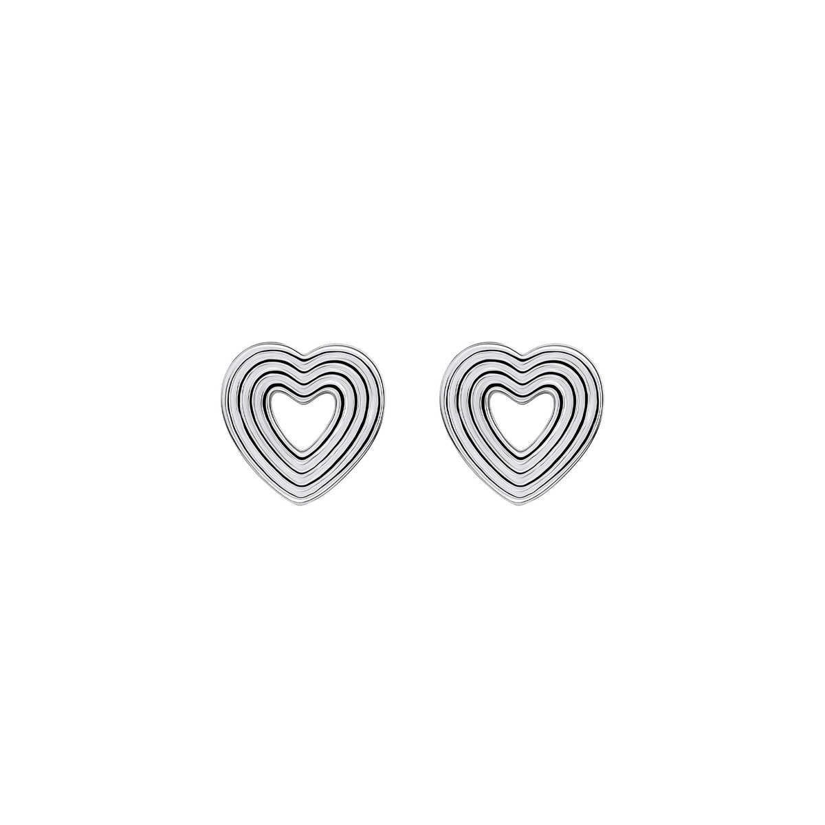 Dew Ridged Open Heart Stud Earrings 45812HP