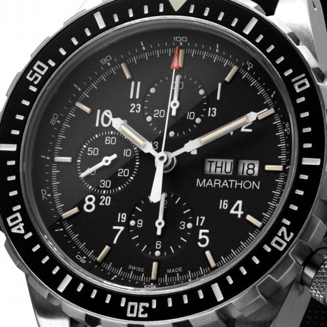 46mm Jumbo Diver Pilot's Automatic Chronograph (CSAR) Stainless Steel WatchMarathon WatchesWW194014SS - 0108