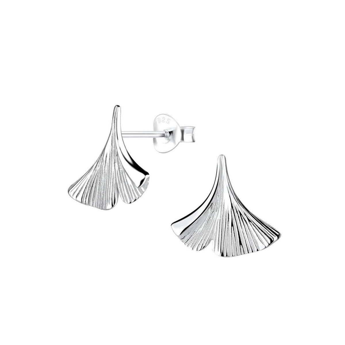 Dew Ginkgo Leaf Stud Earrings