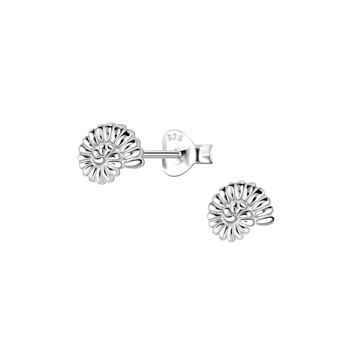 Dew Spiral Shell Stud Earrings