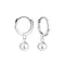 Dew 6mm Shell Pearl Charm Hoop Earrings