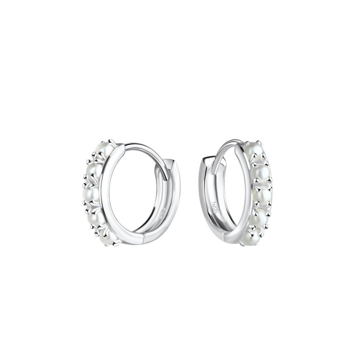 Dew Shell Pearl 12mm Hoop Earrings