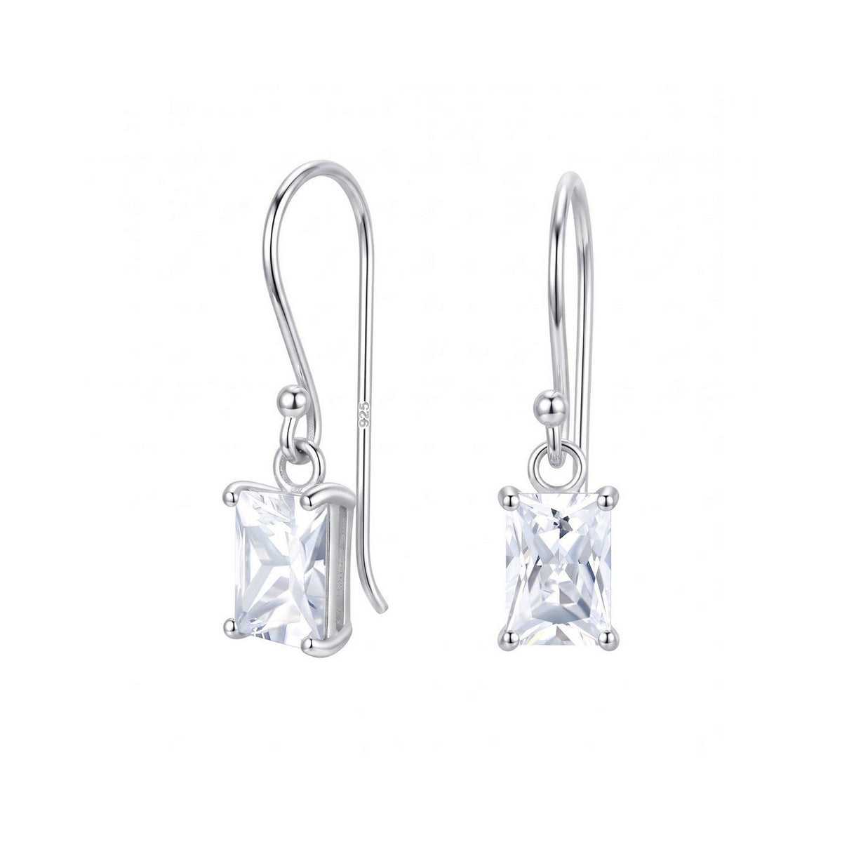 Dew 4x6mm Baguette CZ Drop Earrings