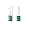 Dew 4x6mm Baguette Green CZ Drop Earrings
