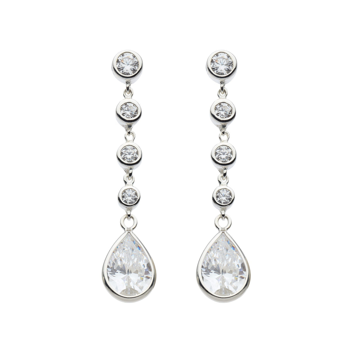 Dew Zirconia Graduated Teardrop Stud Earrings 52934CZ