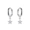 Dew Zirconia Star Charm Hinged Hoop Earrings 53103CZ