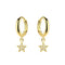 Dew Zirconia Gold Plated Star Charm Hinged Hoop Earrings 53103GCZ