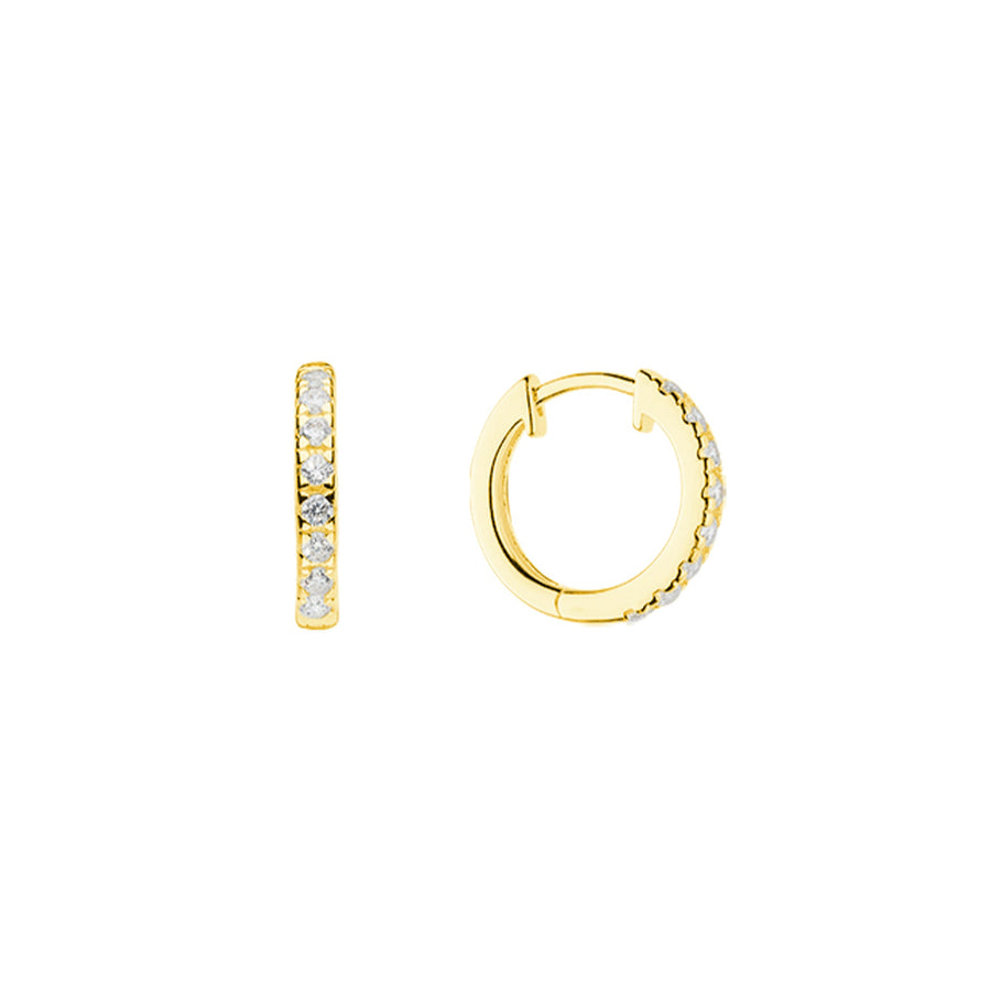 Dew Zirconia Gold Plated 15mm Hinged Hoop Earrings 5427GCZ