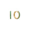 Dew Green Gold Plated CZ 15mm Hinged Hoop Earrings