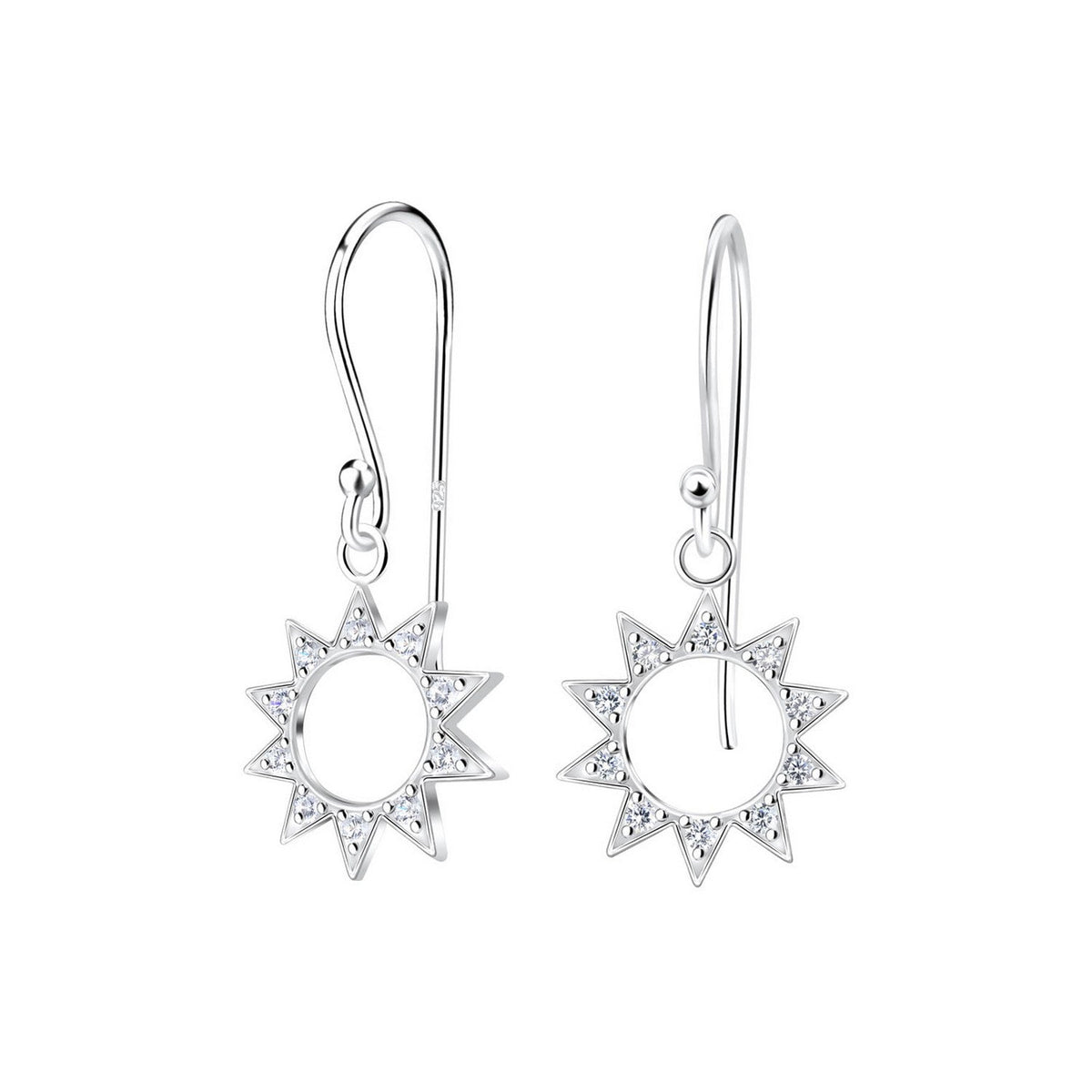 Dew Sun CZ Drop Earrings