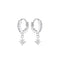 Dew Star CZ Charm Hoop Earrings