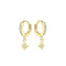 Dew Gold Plated Star CZ Charm Hoop Earrings