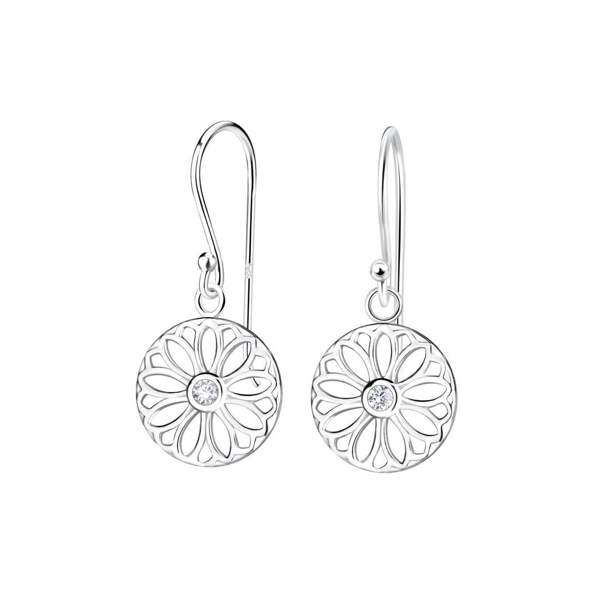 Dew Floral CZ Drop Earrings