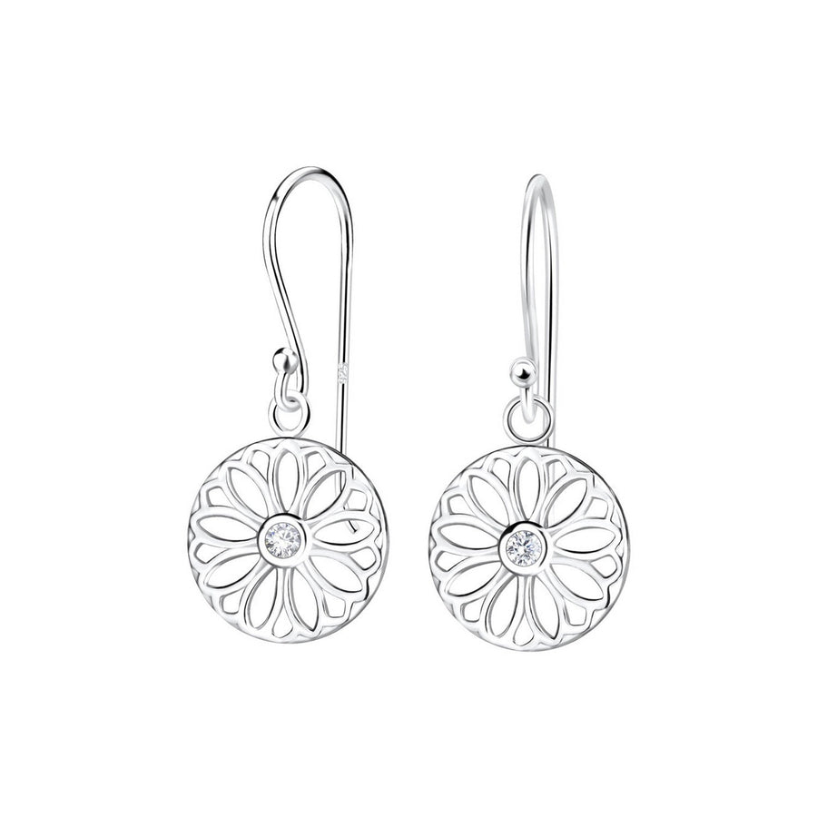 Dew Floral Zirconia Drop Earrings 57490CZ