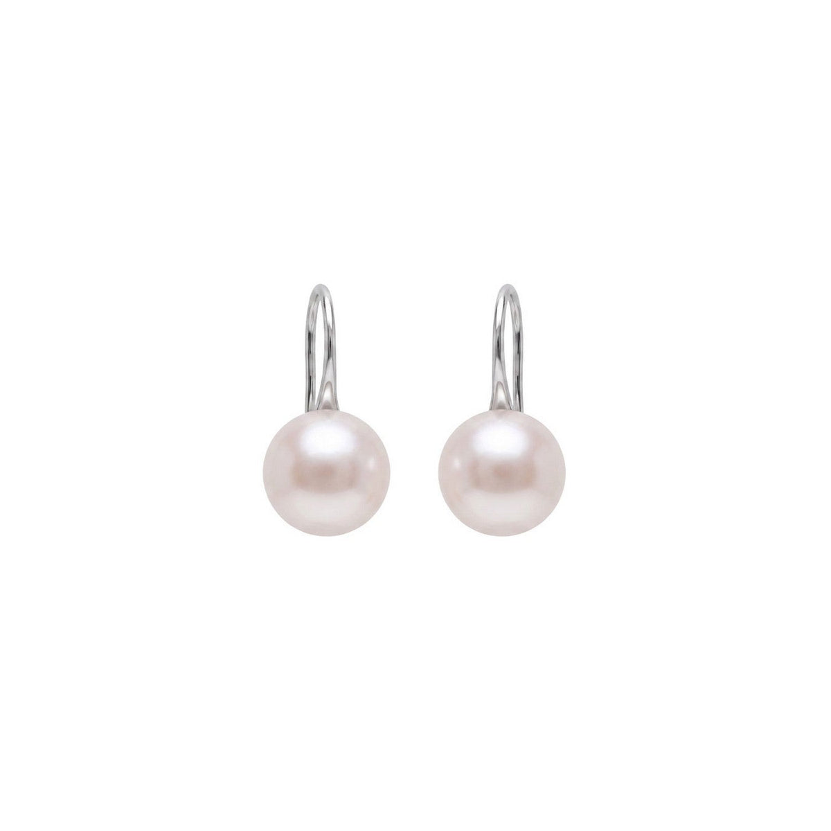 Dew 9mm Button Pearl Drop Earrings